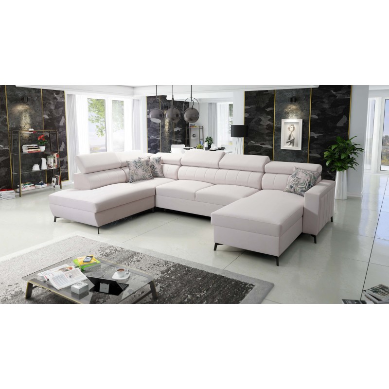 Elegancki Narożnik w kształcie U Arco VI z funkcją spania - Velvet, Mono 231