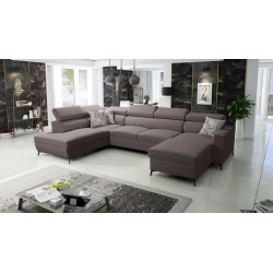 Elegancki Narożnik w kształcie U Arco VI z funkcją spania - Velvet, Mono 234