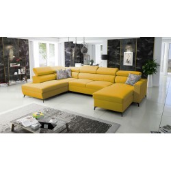 Elegancki Narożnik w kształcie U Arco VI z funkcją spania - Velvet, Mono 236