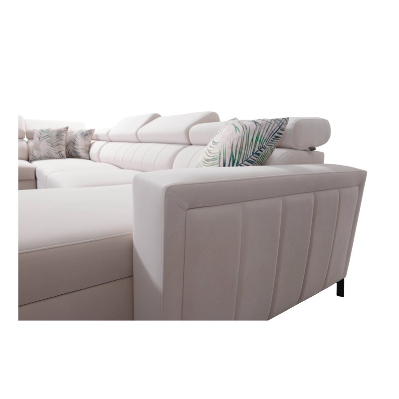 Elegancki Narożnik w kształcie U Arco VI z funkcją spania - Velvet, Mono 238 + Ecoskóra Elegancki Narożnik w kształcie U Arco VI z funkcją spania - Velvet, Mono 238 + Ecoskóra