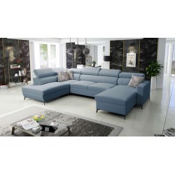 Elegancki Narożnik w kształcie U Arco VI z funkcją spania - Velvet, Mono 239