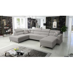 Elegancki Narożnik w kształcie U Arco VI z funkcją spania - Velvet, Mono 244