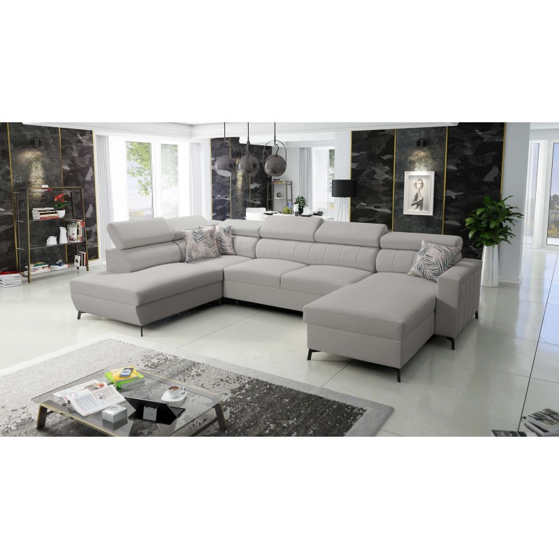 Elegancki Narożnik w kształcie U Arco VI z funkcją spania - Velvet, Mono 244