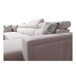 Elegancki Narożnik w kształcie U Arco VI z funkcją spania - Velvet, Mono 246 + Ecoskóra Elegancki Narożnik w kształcie U Arco VI z funkcją spania - Velvet, Mono 246 + Ecoskóra