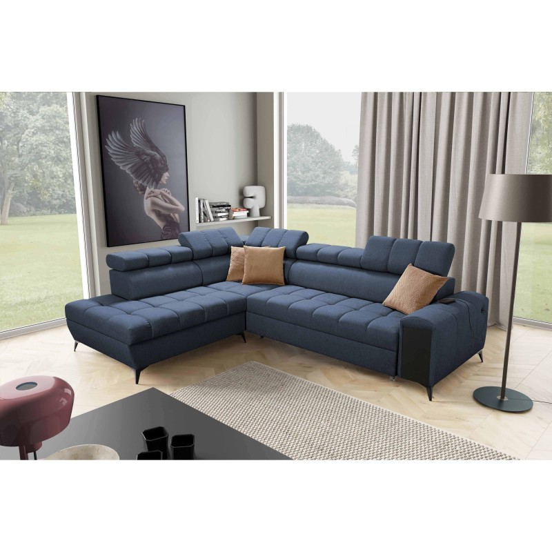 Ecksofa Venna VII mit Schlaffunktion, USB-Anschluss und aufklappbarer Bar Plusz, Avra 14