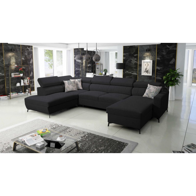 Elegant U-shaped Arco VI Corner Sofa with Sleeping Function - Plecionka, Sawana 14