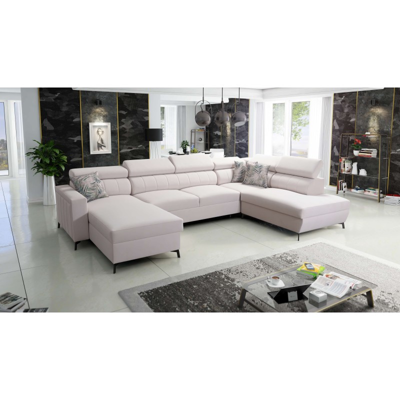 Elegancki Narożnik w kształcie U Arco VI z funkcją spania - Velvet, Mono 231