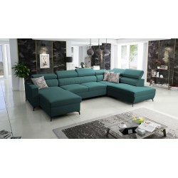 Elegancki Narożnik w kształcie U Arco VI z funkcją spania - Velvet, Mono 238