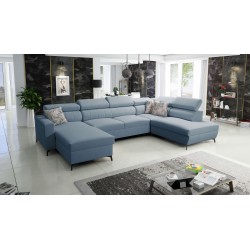 Elegancki Narożnik w kształcie U Arco VI z funkcją spania - Velvet, Mono 239