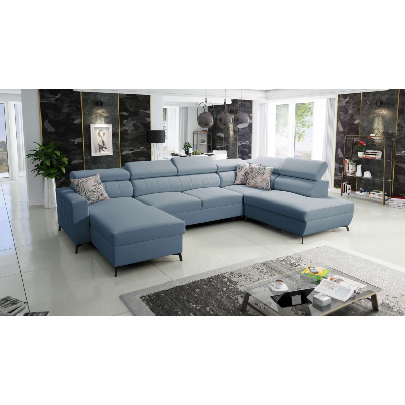 Elegancki Narożnik w kształcie U Arco VI z funkcją spania - Velvet, Mono 239