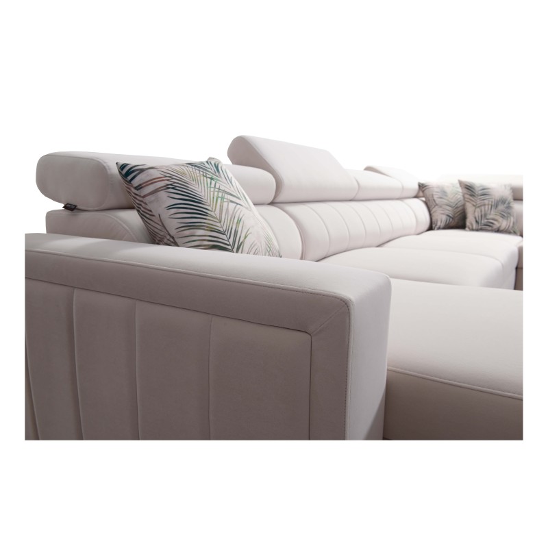 Elegancki Narożnik w kształcie U Arco VI z funkcją spania - Velvet, Mono 239 + Ecoskóra Elegancki Narożnik w kształcie U Arco VI z funkcją spania - Velvet, Mono 239 + Ecoskóra