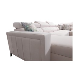 Elegancki Narożnik w kształcie U Arco VI z funkcją spania - Velvet, Mono 241 + Ecoskóra Elegancki Narożnik w kształcie U Arco VI z funkcją spania - Velvet, Mono 241 + Ecoskóra