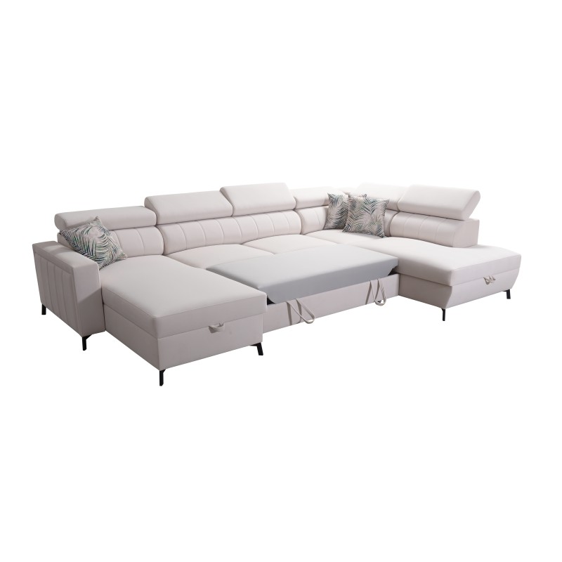 Elegancki Narożnik w kształcie U Arco VI z funkcją spania - Velvet, Mono 244 Elegancki Narożnik w kształcie U Arco VI z funkcją spania - Velvet, Mono 244
