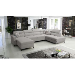 Elegancki Narożnik w kształcie U Arco VI z funkcją spania - Velvet, Mono 244