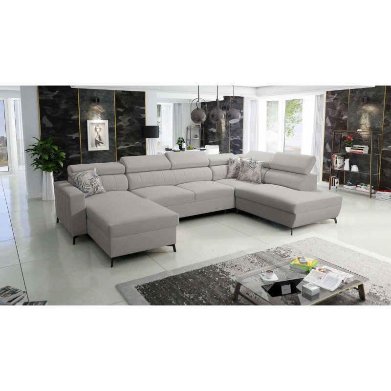 Elegancki Narożnik w kształcie U Arco VI z funkcją spania - Velvet, Mono 244
