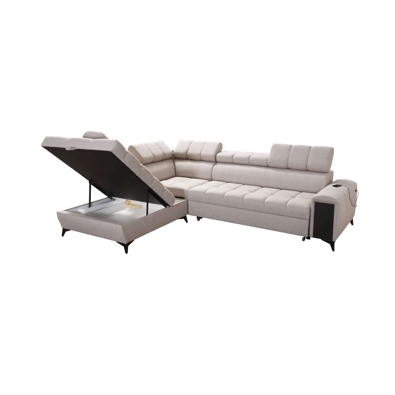 Venna VII corner sofa with sleeping function, USB port, and opening bar Plush, Avra 11 Venna VII corner sofa with sleeping function, USB port, and opening bar Plush, Avra 11