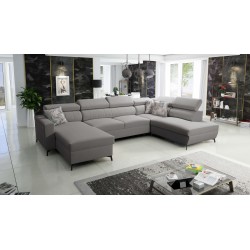 Elegancki Narożnik w kształcie U Arco VI z funkcją spania - Velvet, Mono 246