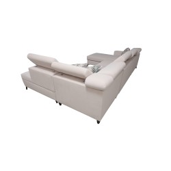 Elegancki Narożnik w kształcie U Arco VI z funkcją spania - Velvet, Mono 246 + Ecoskóra Elegancki Narożnik w kształcie U Arco VI z funkcją spania - Velvet, Mono 246 + Ecoskóra