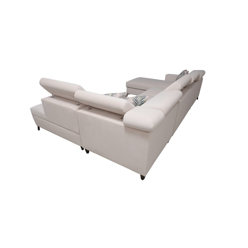 Elegancki Narożnik w kształcie U Arco VI z funkcją spania - Velvet, Mono 246 + Ecoskóra Elegancki Narożnik w kształcie U Arco VI z funkcją spania - Velvet, Mono 246 + Ecoskóra