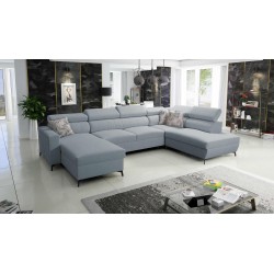 Elegant U-shaped Corner Sofa Arco VI with Sleeping Function - Plecionka, Sawana 72