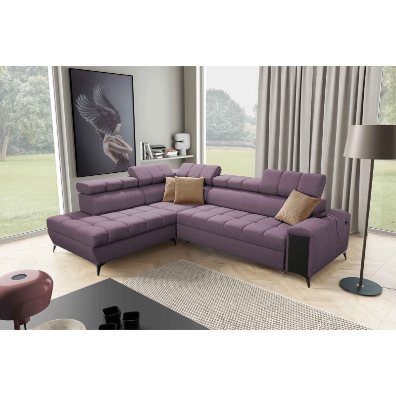 Ecksofa Venna VII mit Schlaffunktion, USB-Anschluss und öffnender Bar Plusz, Avra 9
