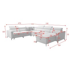 Ecksofa in U-Form Arco VII mit Schlaffunktion – Eleganz trifft Funktionalität
