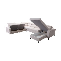 Narożnik w kształcie U Arco VII z funkcją spania – elegancja spotyka funkcjonalność