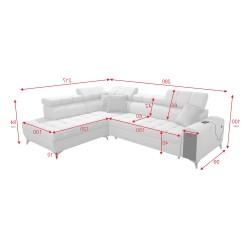 Venna VII corner sofa with a sleeping function, USB port, and opening bar Plush, Avra 6 Venna VII corner sofa with a sleeping function, USB port, and opening bar Plush, Avra 6