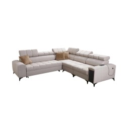 Venna III corner sofa with sleeping function, USB port, and opening bar - Plush, Avra 12 Venna III corner sofa with sleeping function, USB port, and opening bar - Plush, Avra 12
