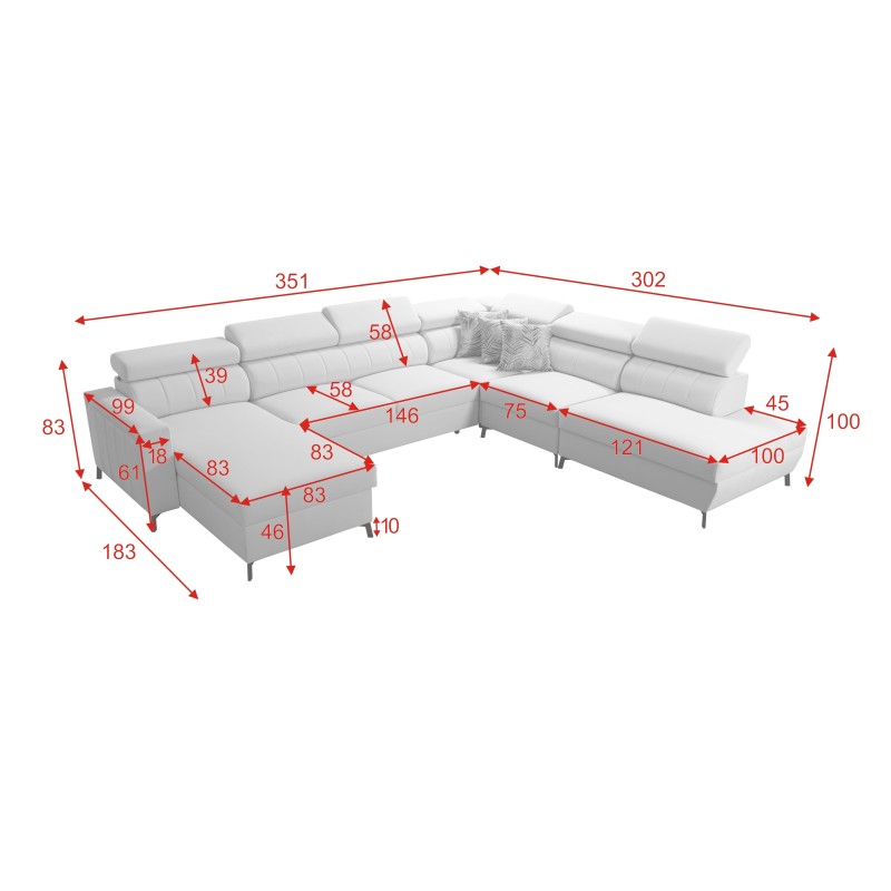 Arco IX - Sofá Esquinero de Lujo con Función de Cama | Mueble Cómodo y Práctico Arco IX - Sofá Esquinero de Lujo con Función de Cama | Mueble Cómodo y Práctico