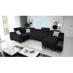 Ecksofa U Avanti IV Mini mit Schlaffunktion Velours, Sawana 14 | Möbel für Ihr Zuhause