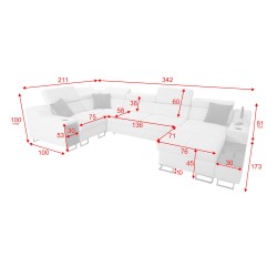 Ecksofa U Avanti IV Mini mit Schlaffunktion Samt, Whisper 9 + Kunstleder | Möbel für Ihr Zuhause Ecksofa U Avanti IV Mini mit Schlaffunktion Samt, Whisper 9 + Kunstleder | Möbel für Ihr Zuhause