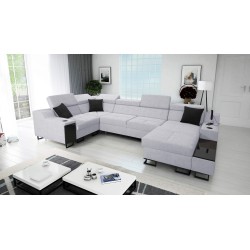Ecksofa U Avanti IV Mini mit Schlaffunktion Velours, Sawana 84 | Möbel für Ihr Zuhause