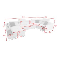 Ecksofa U Avanti IV Mini mit Schlaffunktion Samt, Whisper 9 + Kunstleder | Möbel für Ihr Zuhause Ecksofa U Avanti IV Mini mit Schlaffunktion Samt, Whisper 9 + Kunstleder | Möbel für Ihr Zuhause