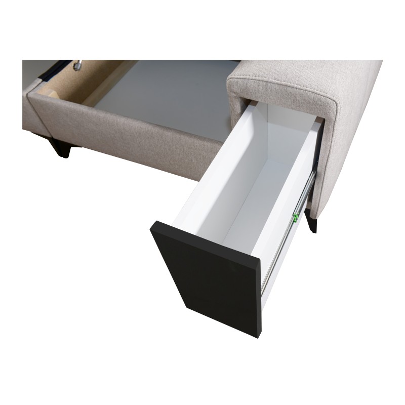 Ecksofa Venna III mit Schlaffunktion, USB-Anschluss und aufklappbarer Bar - Plüsch, Avra 2 Ecksofa Venna III mit Schlaffunktion, USB-Anschluss und aufklappbarer Bar - Plüsch, Avra 2