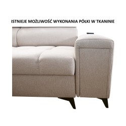 Narożnik Venna III z funkcja spania, portem usb i otwieranym barkiem - Plusz, Avra 2 Narożnik Venna III z funkcja spania, portem usb i otwieranym barkiem - Plusz, Avra 2