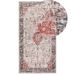 Dywan bawełniany 80 x 150 cm czerwony z beżowym ATTERA Dywan bawełniany 80 x 150 cm czerwony z beżowym ATTERA