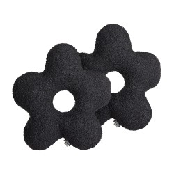 Zestaw 2 poduszek dekoracyjnych CAMPONULA Boucle 40 x 40 cm Czarny Jednolity Zestaw 2 poduszek dekoracyjnych CAMPONULA Boucle 40 x 40 cm Czarny Jednolity
