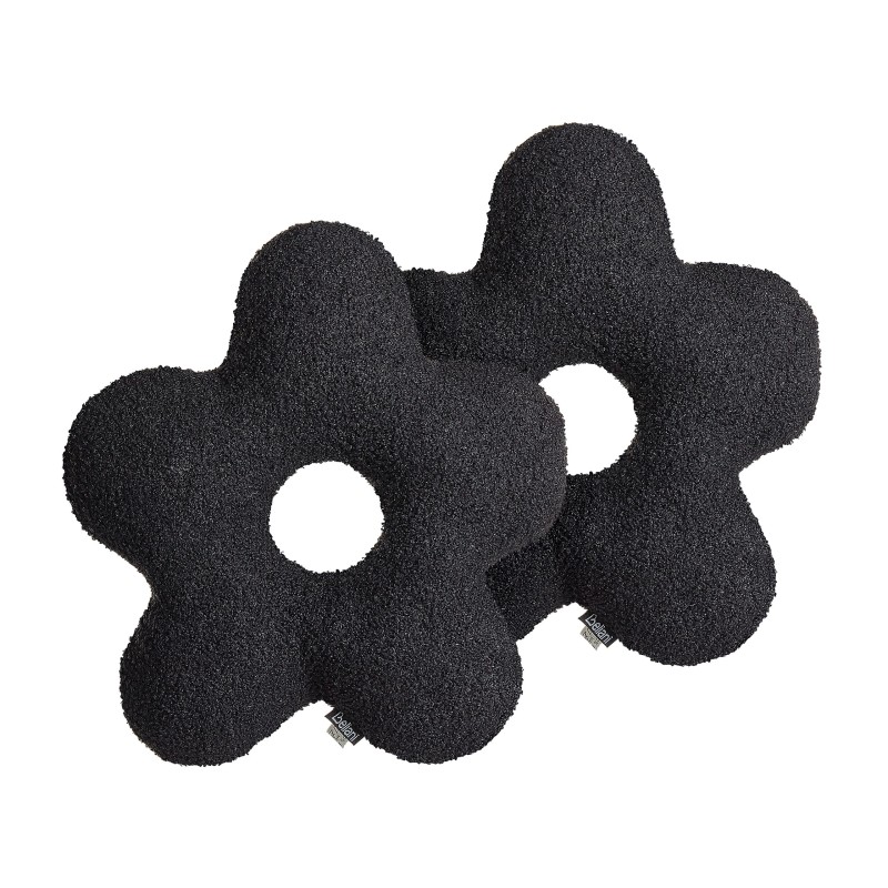 Zestaw 2 poduszek dekoracyjnych CAMPONULA Boucle 40 x 40 cm Czarny Jednolity