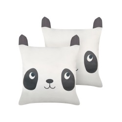 2 poduszki dla dzieci bawełniane w pandy 45 x 45 cm czarno-białe PANDAPAW 2 poduszki dla dzieci bawełniane w pandy 45 x 45 cm czarno-białe PANDAPAW