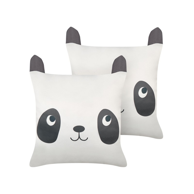 2 poduszki dla dzieci bawełniane w pandy 45 x 45 cm czarno-białe PANDAPAW