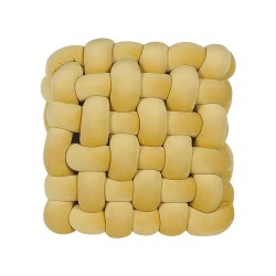 Welurowa poduszka dekoracyjna supeł 30 x 30 cm żółta SIRALI Welurowa poduszka dekoracyjna supeł 30 x 30 cm żółta SIRALI