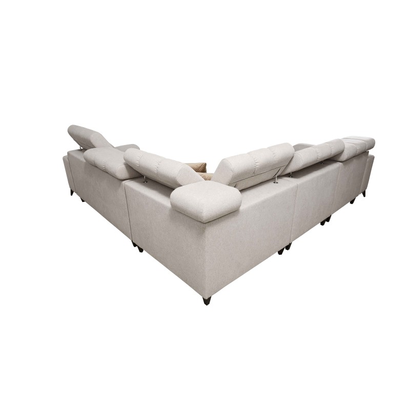 Ecksofa Venna III mit Schlaffunktion, USB-Anschluss und öffnender Bar - Plüsch, Avra 11 Ecksofa Venna III mit Schlaffunktion, USB-Anschluss und öffnender Bar - Plüsch, Avra 11