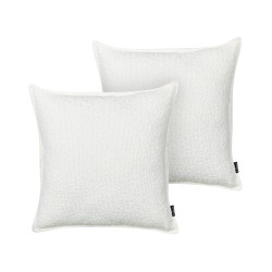 Zestaw 2 poduszek dekoracyjnych SENECIA Boucle 45 x 45 cm Złamana biel Jednolity Zestaw 2 poduszek dekoracyjnych SENECIA Boucle 45 x 45 cm Złamana biel Jednolity