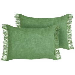 Zestaw 2 poduszek dekoracyjnych MABA Bawełna 50 x 35 cm Zielony Jednolity Zestaw 2 poduszek dekoracyjnych MABA Bawełna 50 x 35 cm Zielony Jednolity
