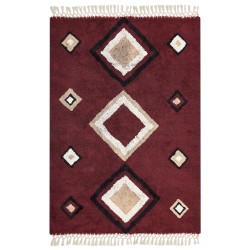 Dywan bawełniany 160 x 230 cm czerwony SIIRT Dywan bawełniany 160 x 230 cm czerwony SIIRT