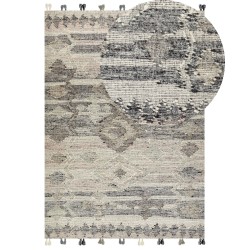Dywan wełniany kilim 200 x 300 cm szary ARATASHEN Dywan wełniany kilim 200 x 300 cm szary ARATASHEN