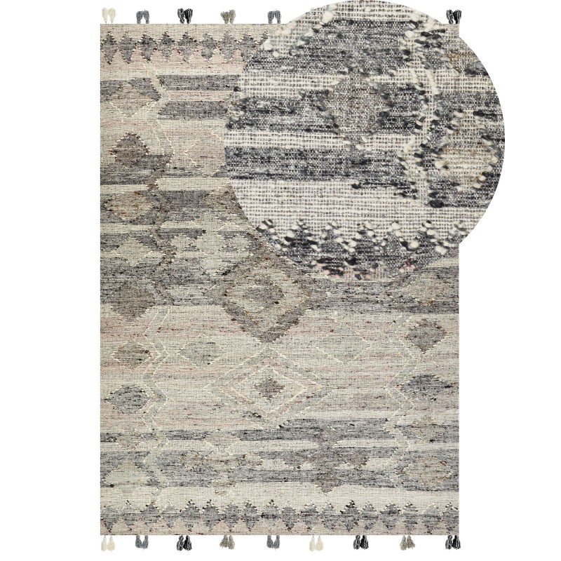 Dywan wełniany kilim 200 x 300 cm szary ARATASHEN
