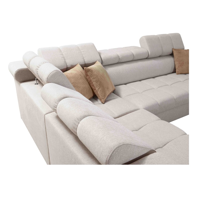 Ecksofa Venna III mit Schlaffunktion, USB-Anschluss und aufklappbarer Bar - Plüsch, Avra 2 Ecksofa Venna III mit Schlaffunktion, USB-Anschluss und aufklappbarer Bar - Plüsch, Avra 2