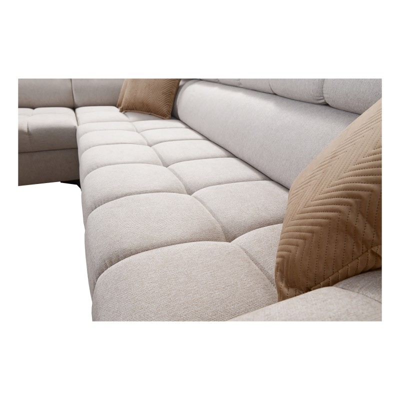 Ecksofa Venna III mit Schlaffunktion, USB-Anschluss und aufklappbarer Bar - Plüsch, Avra 2 Ecksofa Venna III mit Schlaffunktion, USB-Anschluss und aufklappbarer Bar - Plüsch, Avra 2